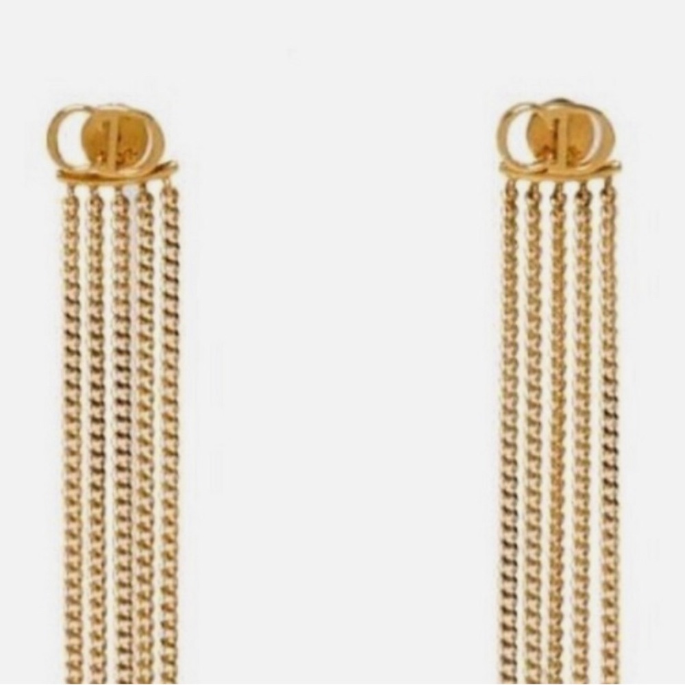 Dior earrings tassel tassels Gold Cascade Christian Dior chandelier hanging - Picture 3 of 3